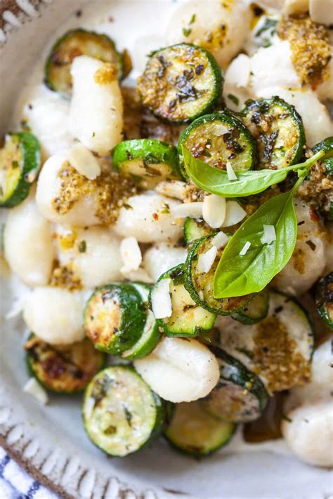 Creamy Pesto Gnocchi With Zucchini Vibrant Plate