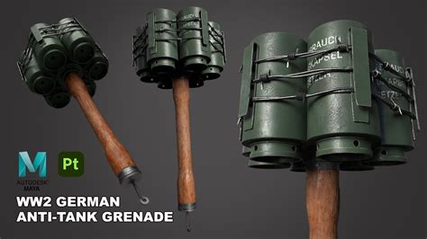 WW2 German Anti Tank Grenade Autodesk Maya Substance Painter YouTube