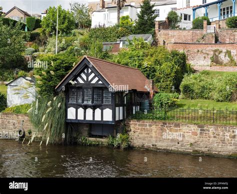 Houses Along The River Dee At Chester Stock Photo Alamy