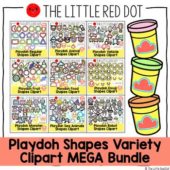 Playdoh Shapes Variety Clipart MEGA Bundle by The Little Red Dot