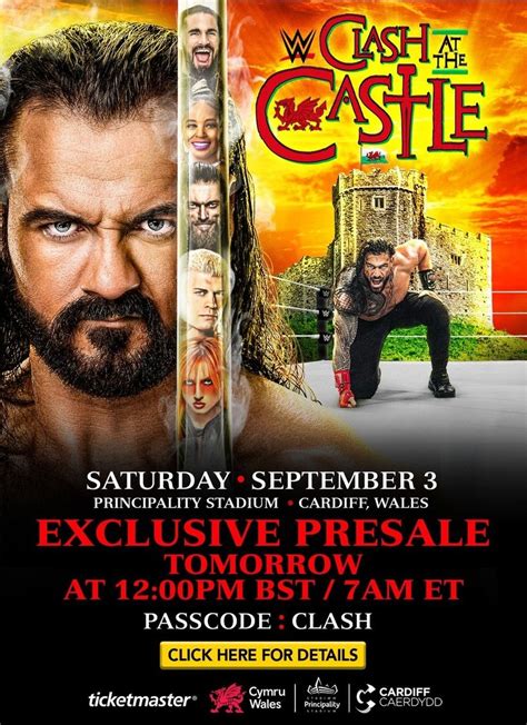 Wrestletix On Twitter Presale Code Wwe S Clash At The Castle Is