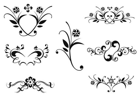 Floral Pack Vector Dos Ornamentos Vector En Vecteezy