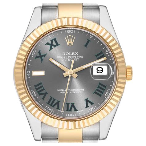 Rolex Datejust Ii Steel Yellow Gold Black Dial Men S Watch For