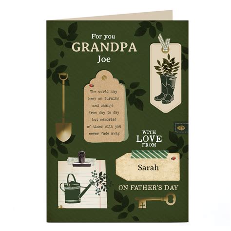 Buy Personalised Fathers Day Card Gardening And Tags Grandpa For