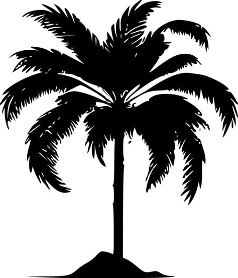 Palm Tree, Black and White Vector illustration 23543723 Vector Art at ...