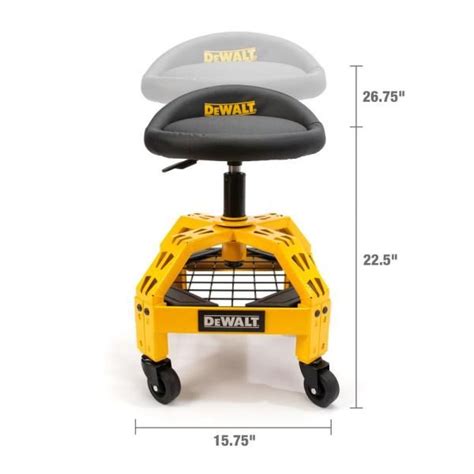 Dewalt 24 In H X 16 In W X 16 In D Adjustable Shop Stool With