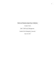 QSO 640 Milestone One Docx Docx 1 Fabricant Manufacturing Project