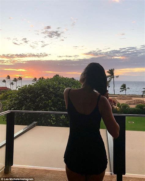 Lea Michele Shows Off Her Toned Figure In Black Bikini Daily Mail Online