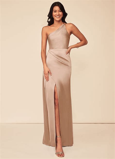 Azazie Maron Stretch Satin Dress English Rose Bridesmaid Dresses Azazie