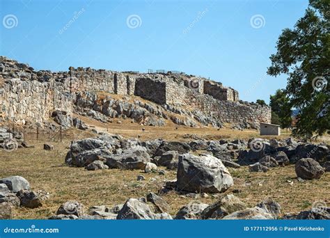 Ruins Of Ancient Acropolis Of Tiryns Stock Photo Image Of Mycenaean