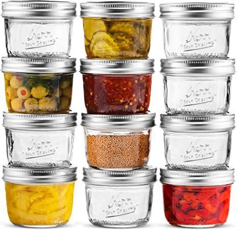 SEWANTA Wide Mouth Mason Jars 16 Oz 5 Pack With Mason Jar Lids And