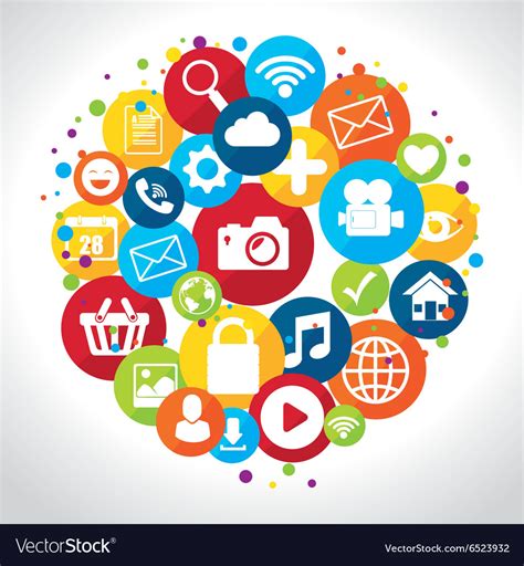 Social media design with multimedia icons Vector Image