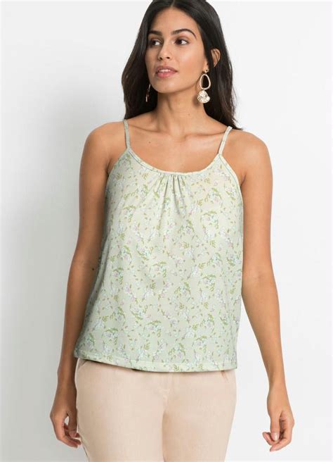 Blusa De Alcinha Floral Verde Bonprix