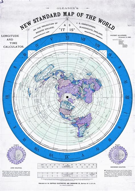 Gleason S New Standard Map Of The World Without Dial Arms