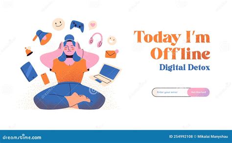 Digital Detox Concept Stock Vector Illustration Of Person 254992108