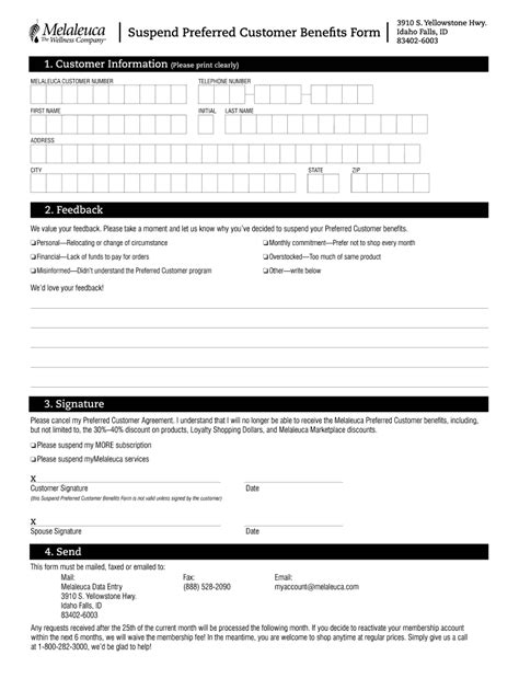 Melaleuca Cancellation Form Fill Online Printable Fillable Blank