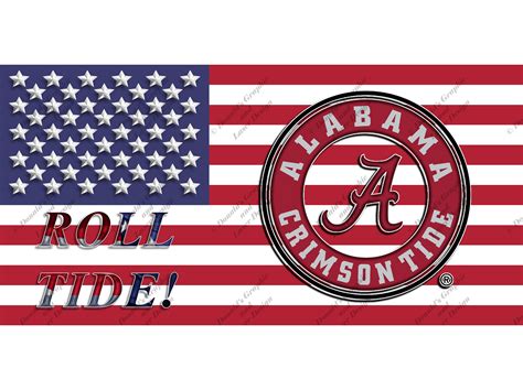 Alabama Crimson Tide Flag Colored Digital Download Digital Prints ...