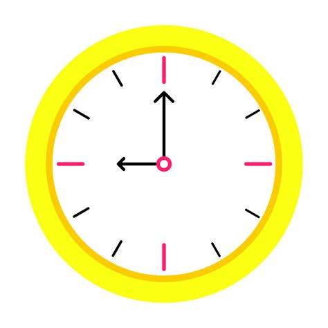 Nine O Clock Time Sign Design Icon Png