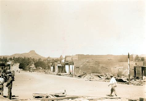 Gurley St Looking West Toward Thumb Butte Ruins Of The Town Of