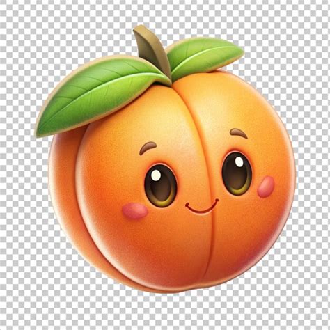 Premium Psd D Cute Cartoon Peach Sticker Transparent Background