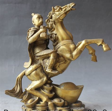 Zhaorui5886639 Chinese Brass Fengshui 12 Zodiac Year Horse Monkey