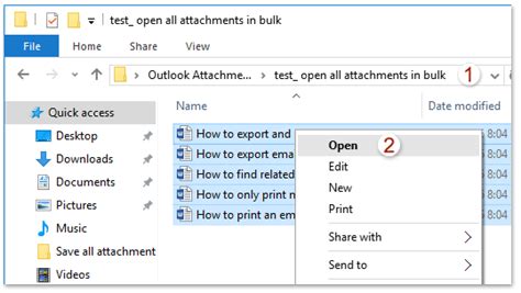 how to open outlook attachments