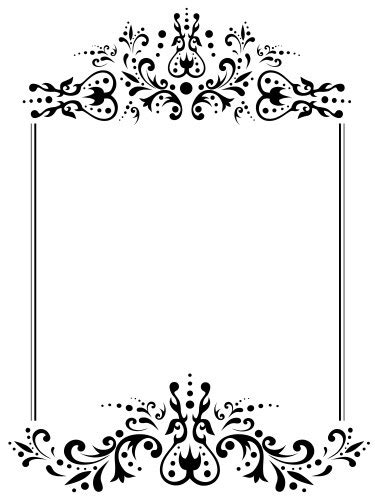 Black and white outline floral frame bouquets Vector Image