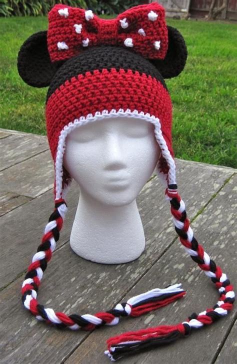 Minnie Mouse Ears Stripe Hat Baby Adult Crochet Baby Hats Crochet