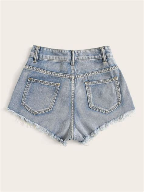 Priscilla Block Shorts Mezclilla Rotos Bajo Crudo Express Solutions