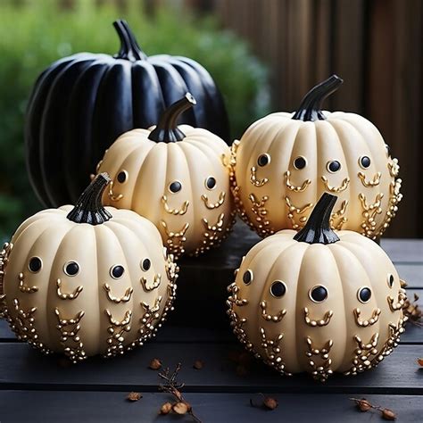 Premium AI Image Modern Pumpkins Stylish Halloween Decorations