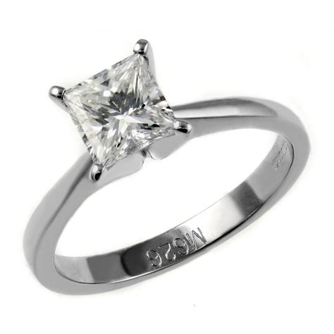 Platinum 1 01ct D VVS2 EGL Princess Cut Diamond Ring Engagement From