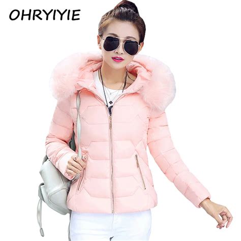 Ohryiyie Manteau Femme Winter Jacket Women Fur Collar Abrigos Mujer