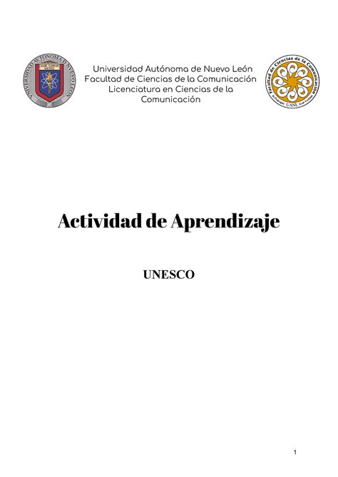 Unesco Act Metodologia Universidad Autónoma de Nuevo León Facultad de