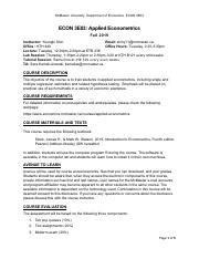 Course Outline E Fall Updated Pdf Mcmaster University