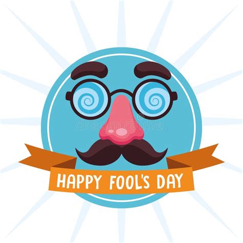 Happy All Fools` Day Black And White Stock Vector Illustration Stock