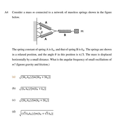 Solved A Consider A Mass M Connected To A Network Of Chegg