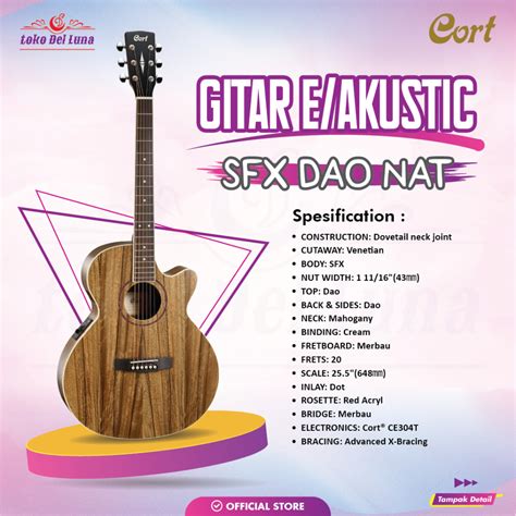 Jual Cort Gitar Elektrik Akustik Sfx Dao Nat Acoustic Electric Guitar