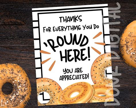 Bagel Appreciation Sign Employee Appreciation Teacher Etsy