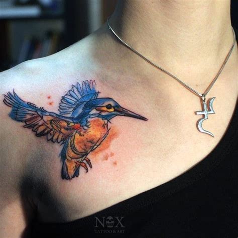 Kingfisher Tattoo By Matty Nox Mattynox Watercolor Kingfisher Blue