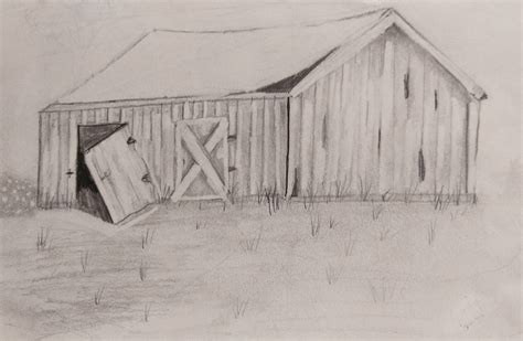 Old Barn Pencil Drawing Judy Vandiver