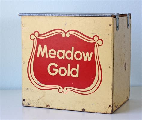 Vintage Meadow Gold Milk Box by bellalulu on Etsy