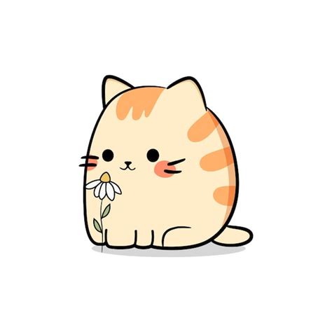 Premium Vector | A cat with a flower in its mouth.