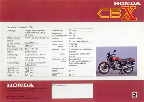 An Instruction Manual For The Honda Cbx Motorcycle