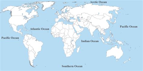 Famous World Map Labeled With Oceans Ceremony – World Map With Major ...