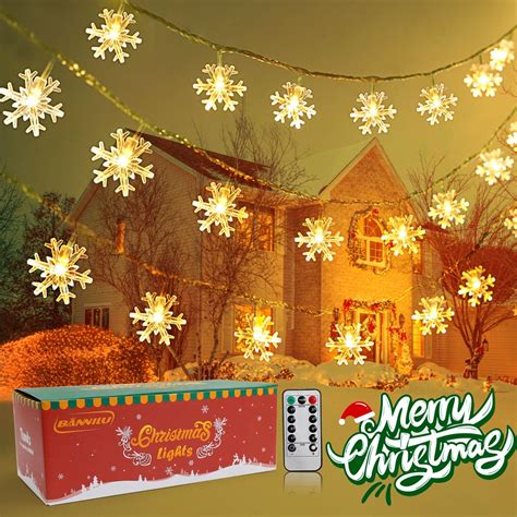 Guirlande Lumineuse de Flocon de Neige 6M 40 LED Décoration de Noël