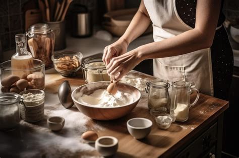 Cropped Shot Of An Unrecognizable Woman Baking In The Kitchen Created