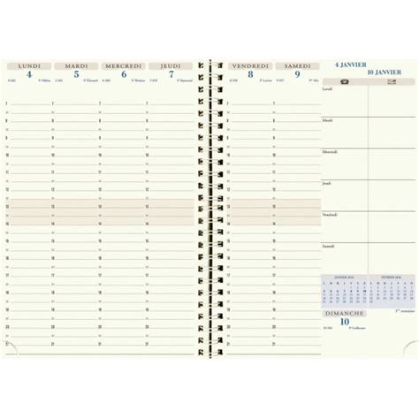 Agenda Semainier X Cm Spiral Exacompta Visuel W Napura