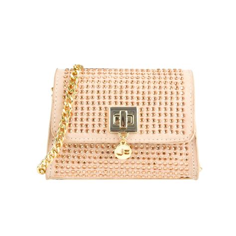 Mini Bag Couro Nude Sand Hotfix Cristal Jorge Bischoff Sapatos