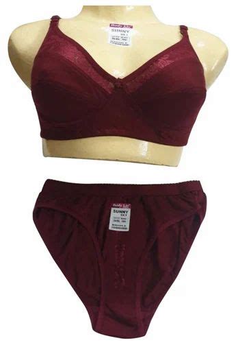 Non Padded Plain Maroon Cotton Bra Panty Set Size Xl At Rs 117 Set In