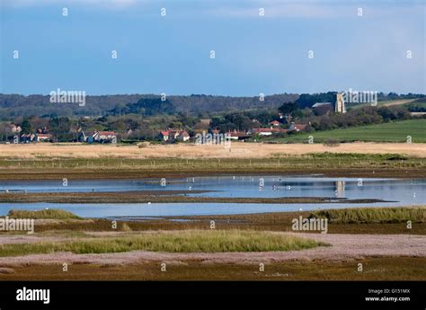 Salthouse Village And Cley Salt Marsh North Norfolk England Stock